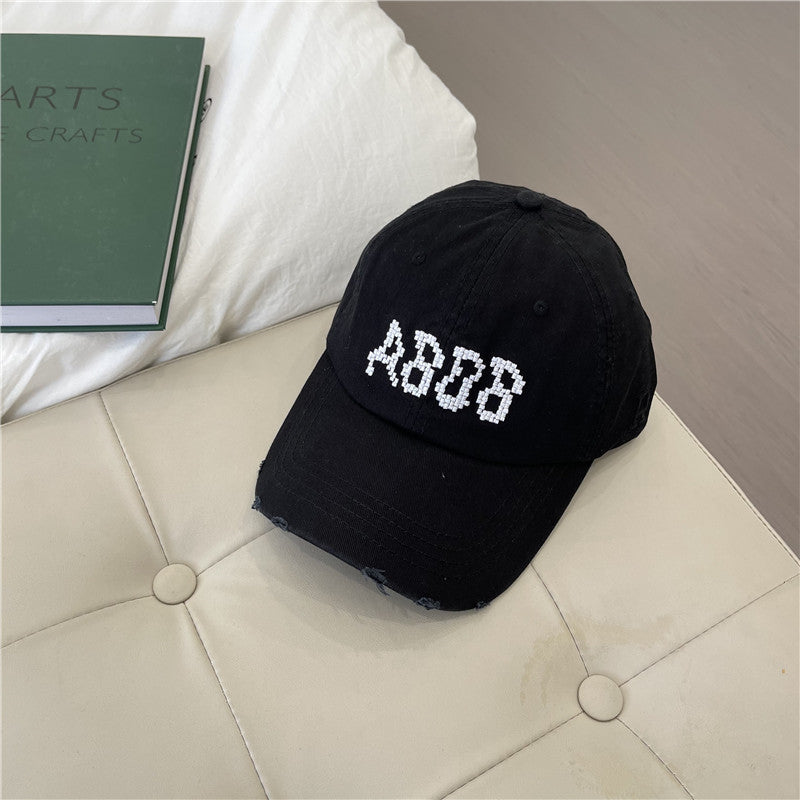 Women's Distressed Cotton Baseball Cap with Graphic Detailing Stornfield