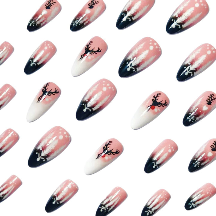 Artificial nails in festive reindeer design Stornfield