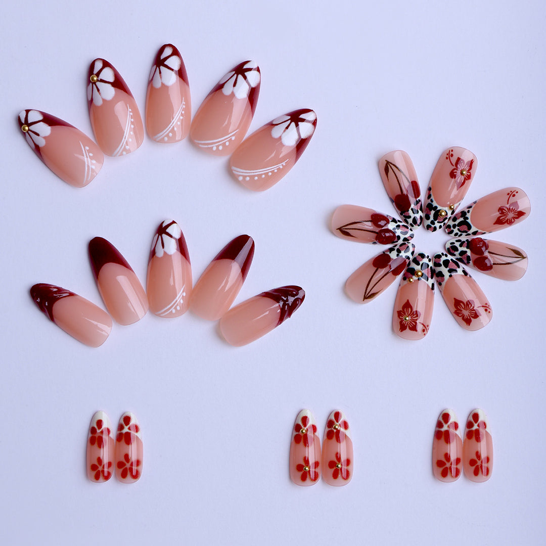 Artificial artificial fingernails with floral and animal motifs Stornfield