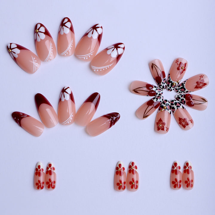 Artificial artificial fingernails with floral and animal motifs Stornfield