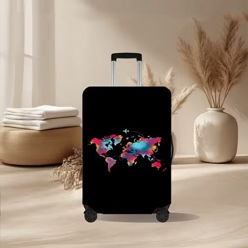 Unisex nan elastic suitcase cover with volcanic lava marble design, stretch protective cover for trolley Stornfield