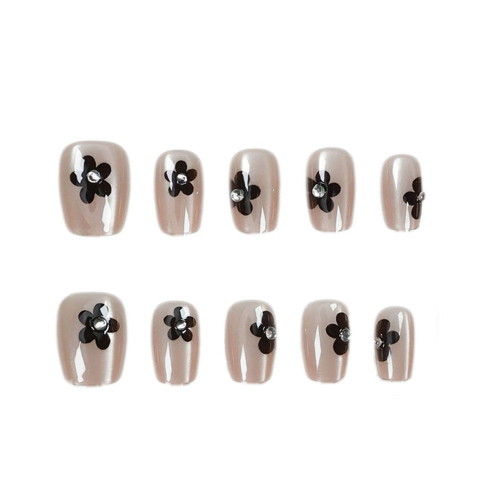Floral Glitter Press-On Nail Art Stornfield