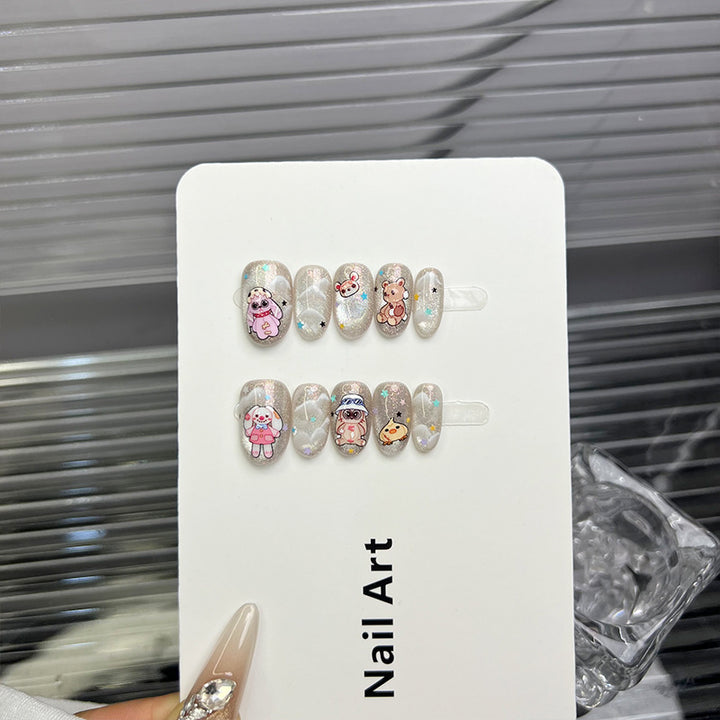 Cute Character-Themed Press-On Nails