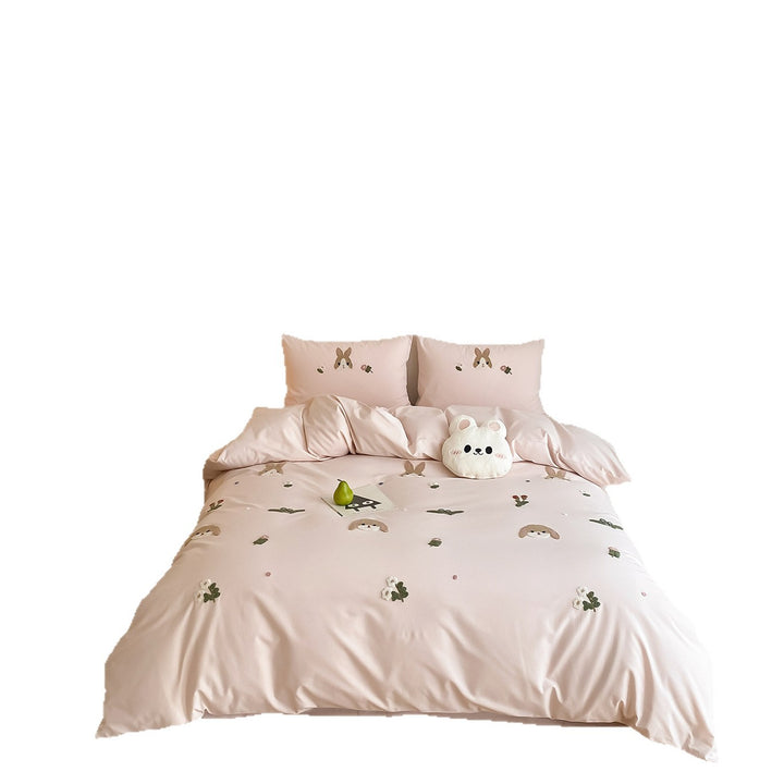 Children's Embroidered Horse Cotton Sateen Duvet Cover Set