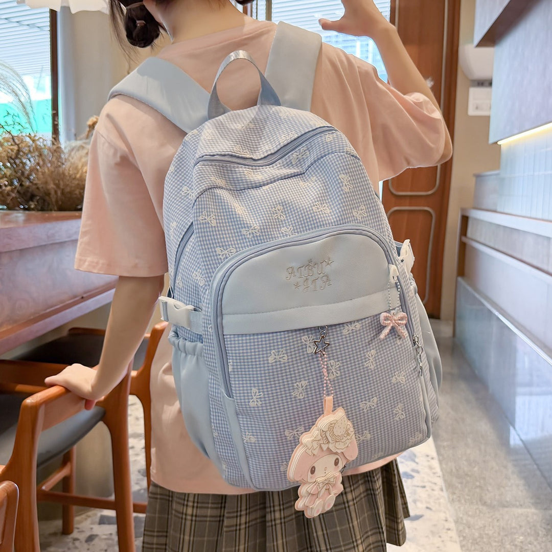 Stylish Checker Patterned Backpack Stornfield
