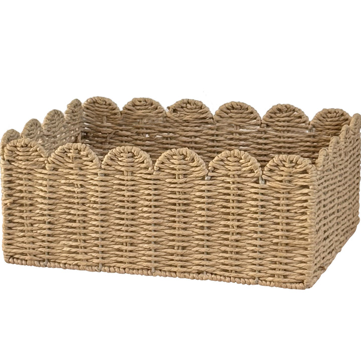 Handcrafted storage basket with playful wave edge Stornfield