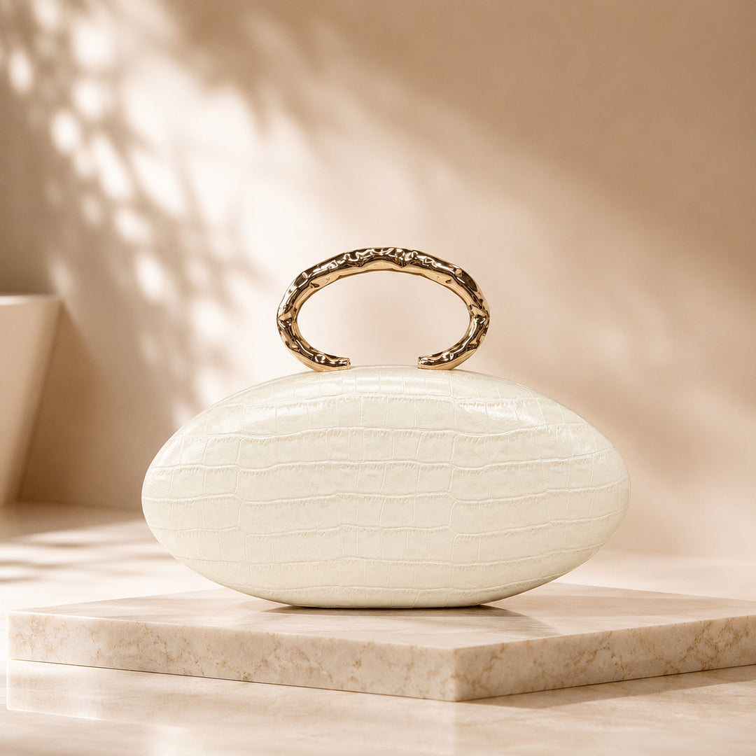 Artistic Curved Handle Acrylic Clutch