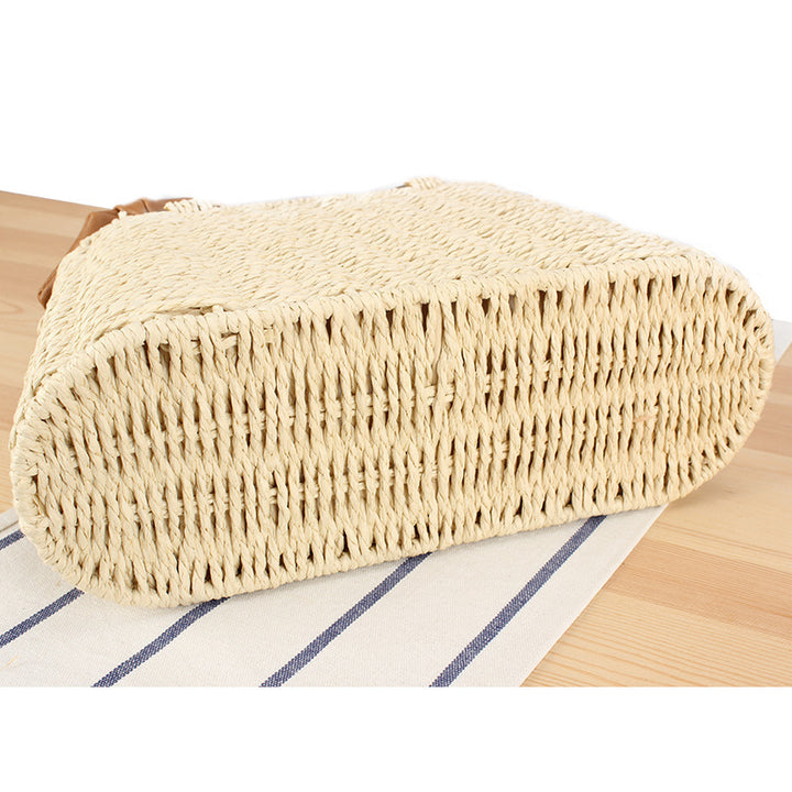 Basket bag with elegant fabric decoration Stornfield