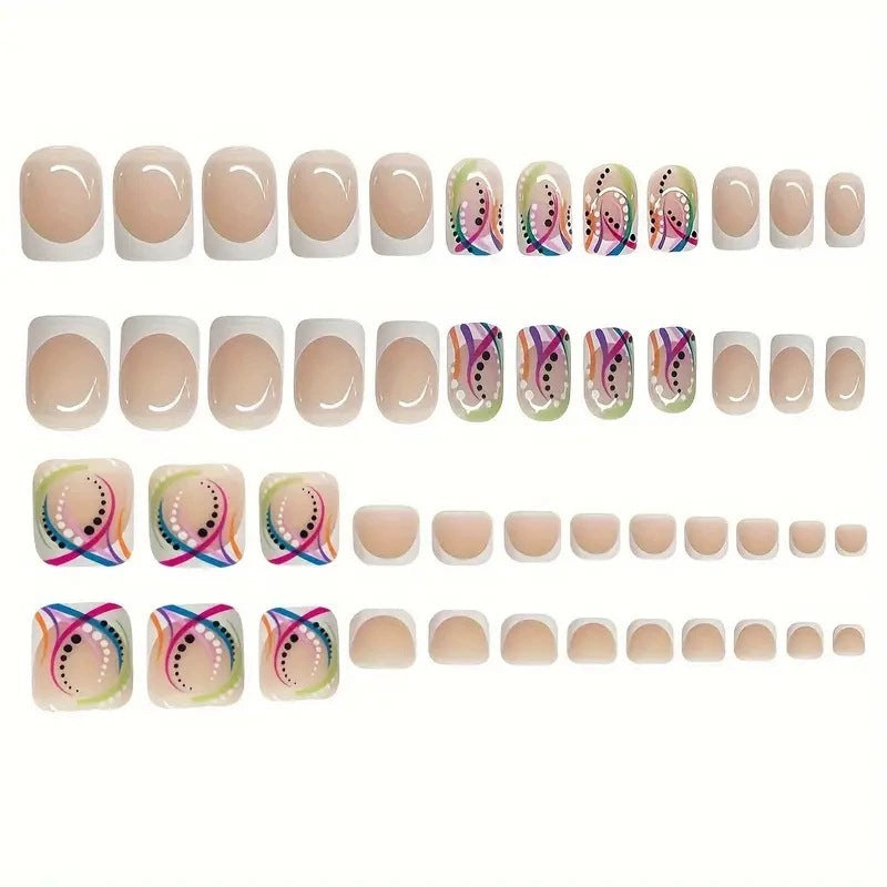 Artistic Geometric Nail Art Extensions Stornfield