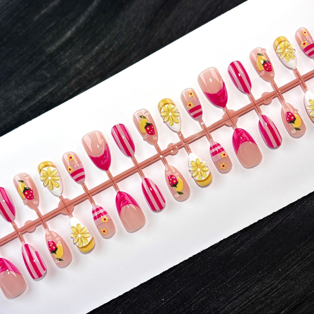 Creative Fruit-Inspired Press-On Nail Art Set