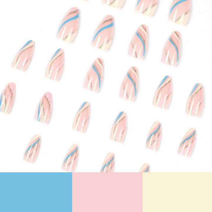 Artistic nail art with metallic accents and abstract designs Stornfield