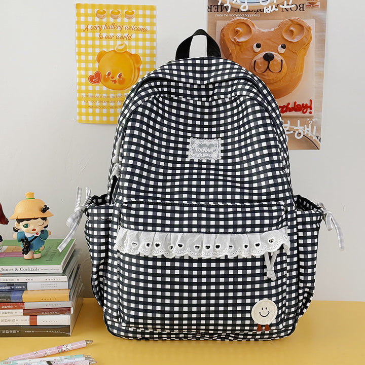 Cute Gingham Print Backpack Stornfield
