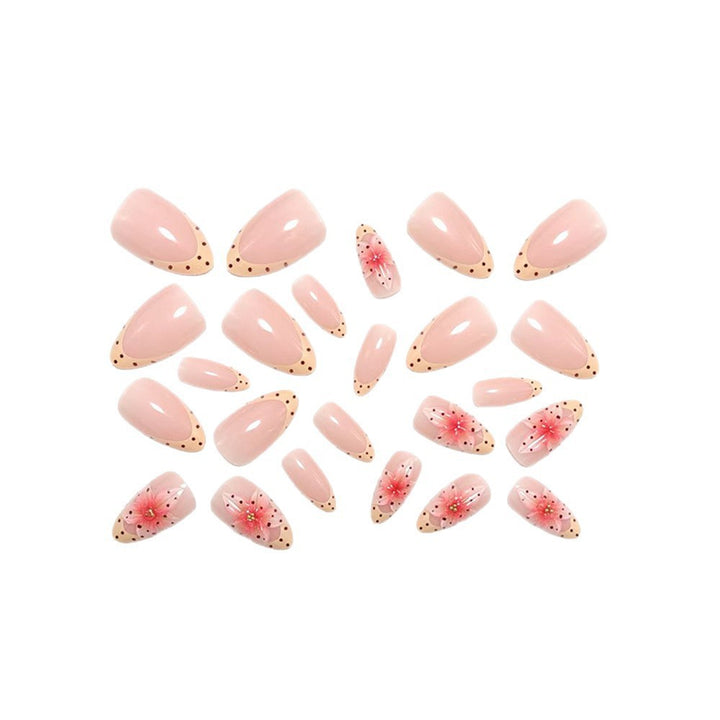 Artful Nail Extensions with Floral Accents Stornfield