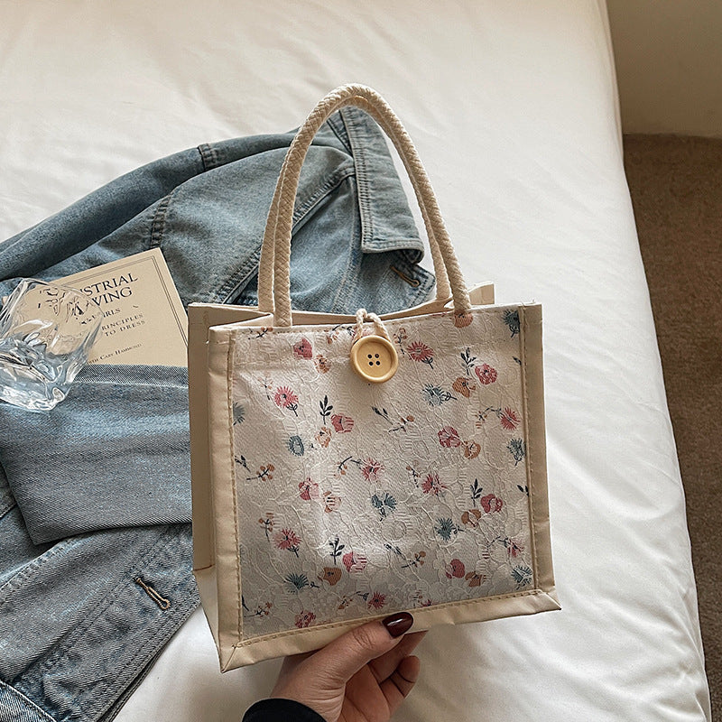 Floral Motif Handcrafted Tote Bag