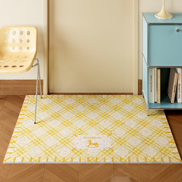 Elegant Plaid Decorative Floor Mat