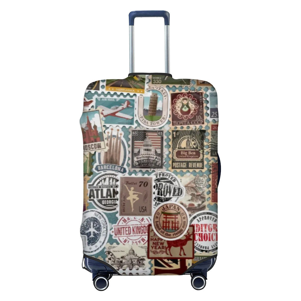 Unisex non-elastic luggage cover with graffiti print and zipper opening, stretchable protective cover with non-slip inner fastening Stornfield