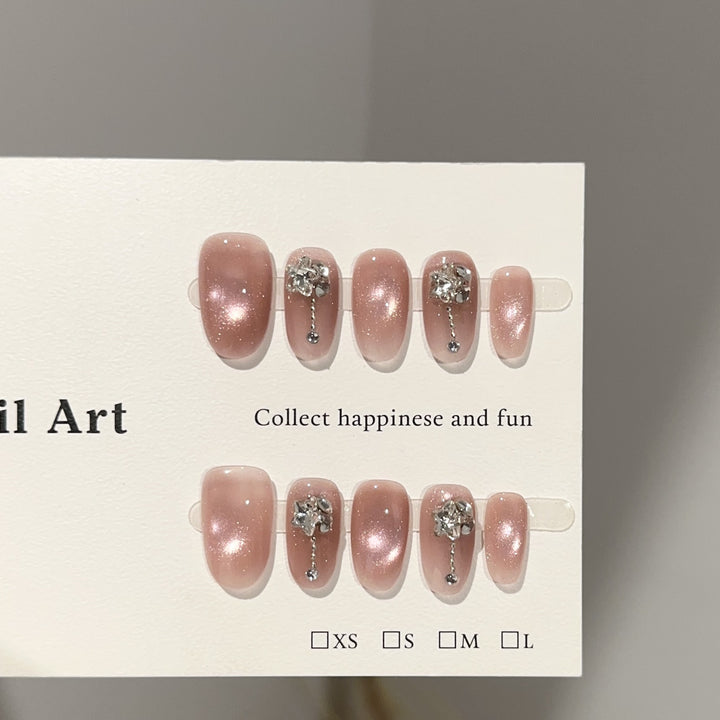Elegant Glittering Press-On Nail Art Set