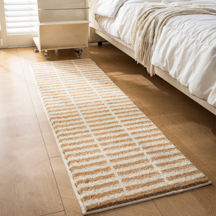 Plush Checkered Bath Runner