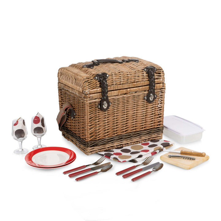 Ladies High-Quality Picnic Basket with Durable Leather Handles Stornfield