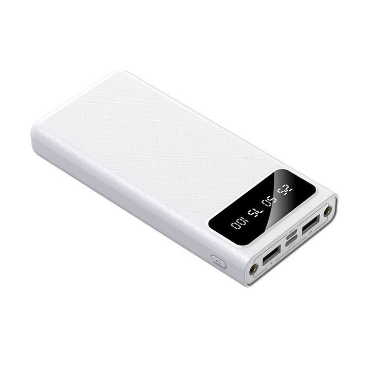 Portable power bank with intelligent LCD charge level indicator and dual USB ports Stornfield