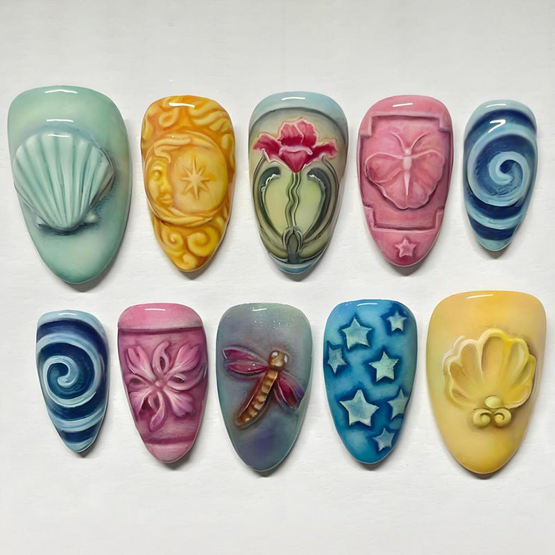 Nail art set with maritime designs and intricate embellishments Stornfield