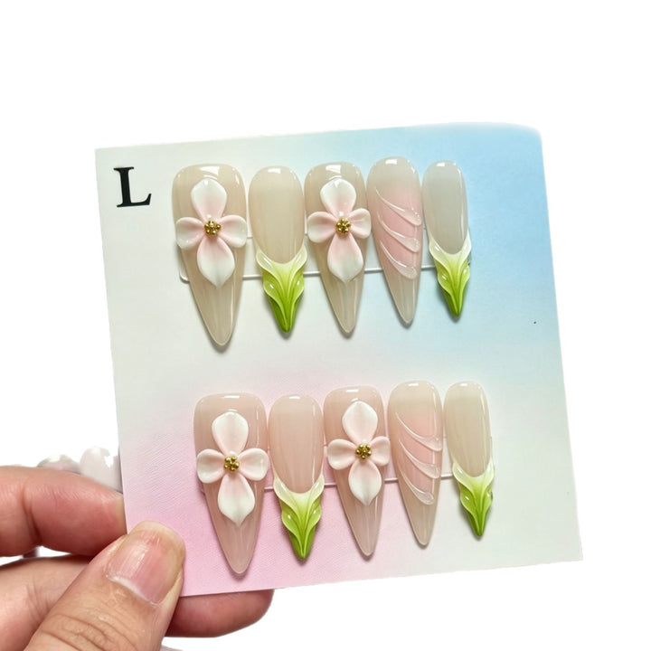 Decorative Floral Press-On Nail Collection