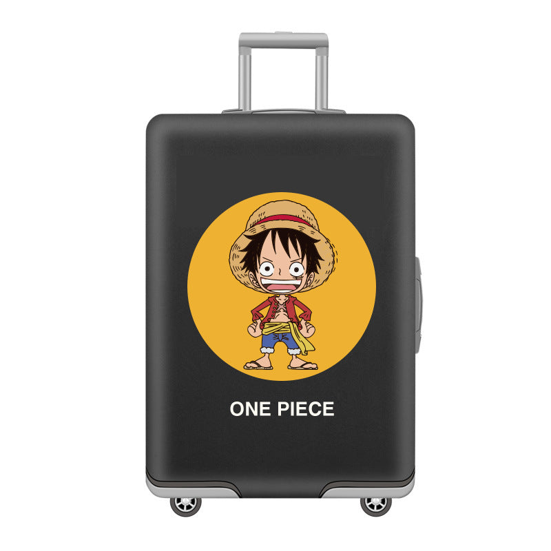Unisex nan elastic motif suitcase cover made of stretchable polyester with handle and wheel openings Stornfield