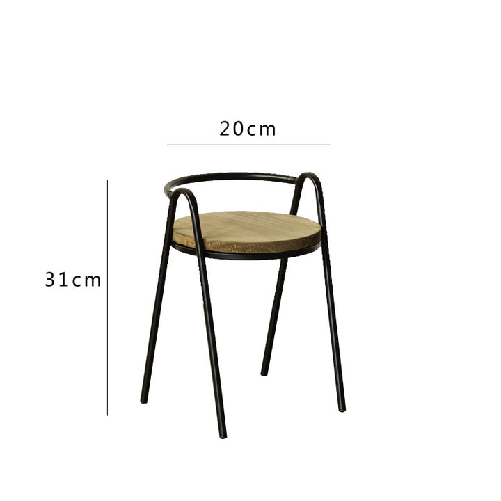 More modern stool with wooden seat Stornfield