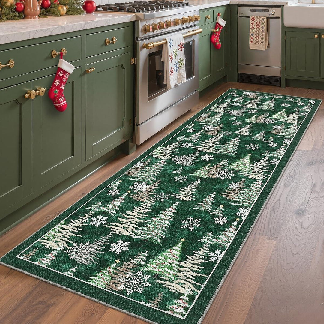 Christmas-Themed Kitchen Runner Mat for Floor