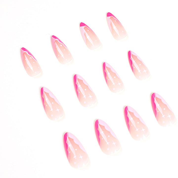 Artificial nail extensions with elegant glitter accent Stornfield