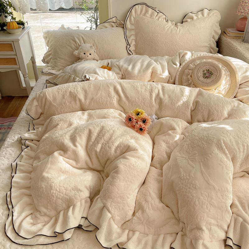 Floral Embossed Duvet Cover Set