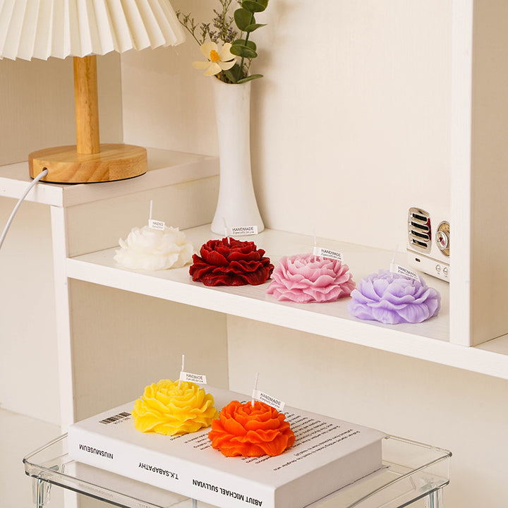 Handcrafted Floral Rose Soap Bar with Sculpted Petal Design