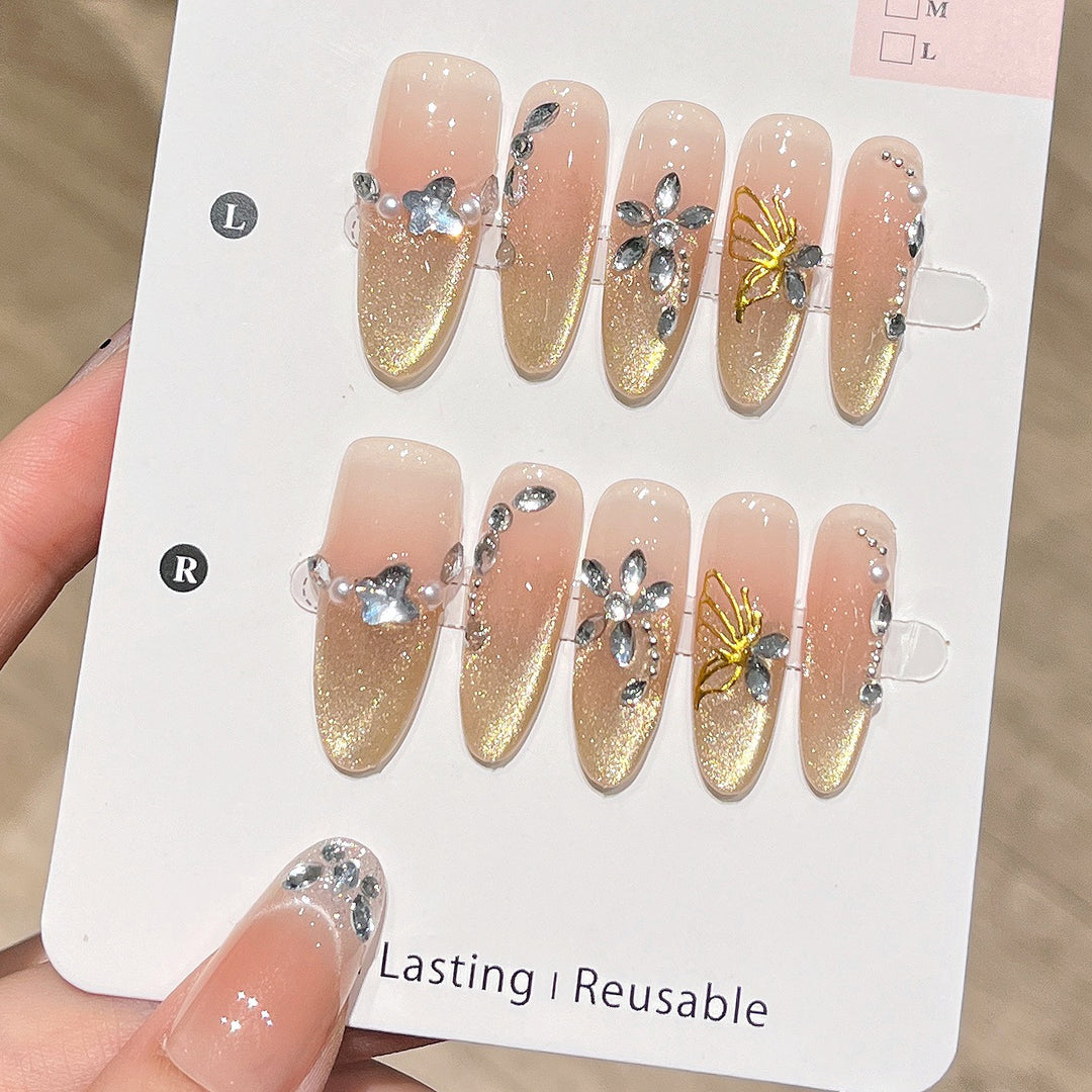 Artistic Glittery Nail Extensions Stornfield