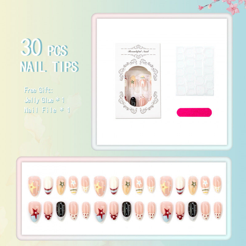 Creative Star Pattern Press-On Nail Set