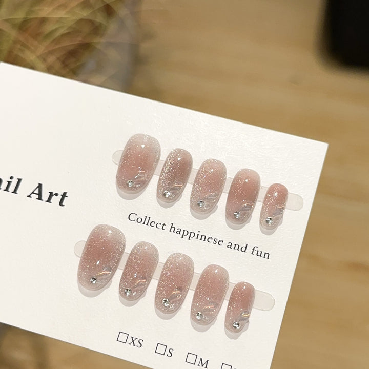 Glittering Rhinestone Press-On Nail Set