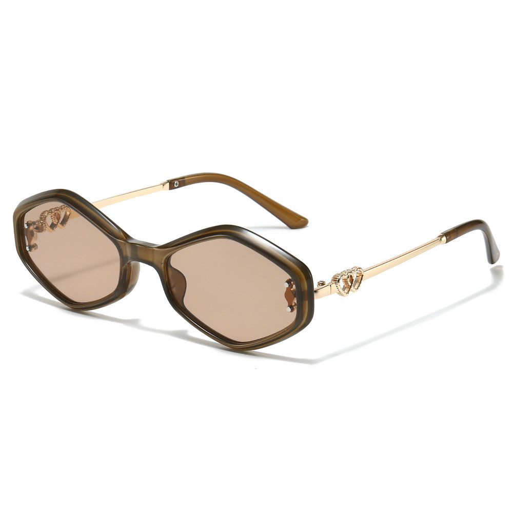 Geometric Frame Sunglasses with Rhinestone Accents Stornfield