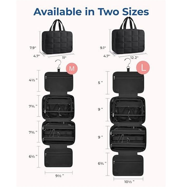 Padded cosmetic organizer bag with practical hanging system Stornfield
