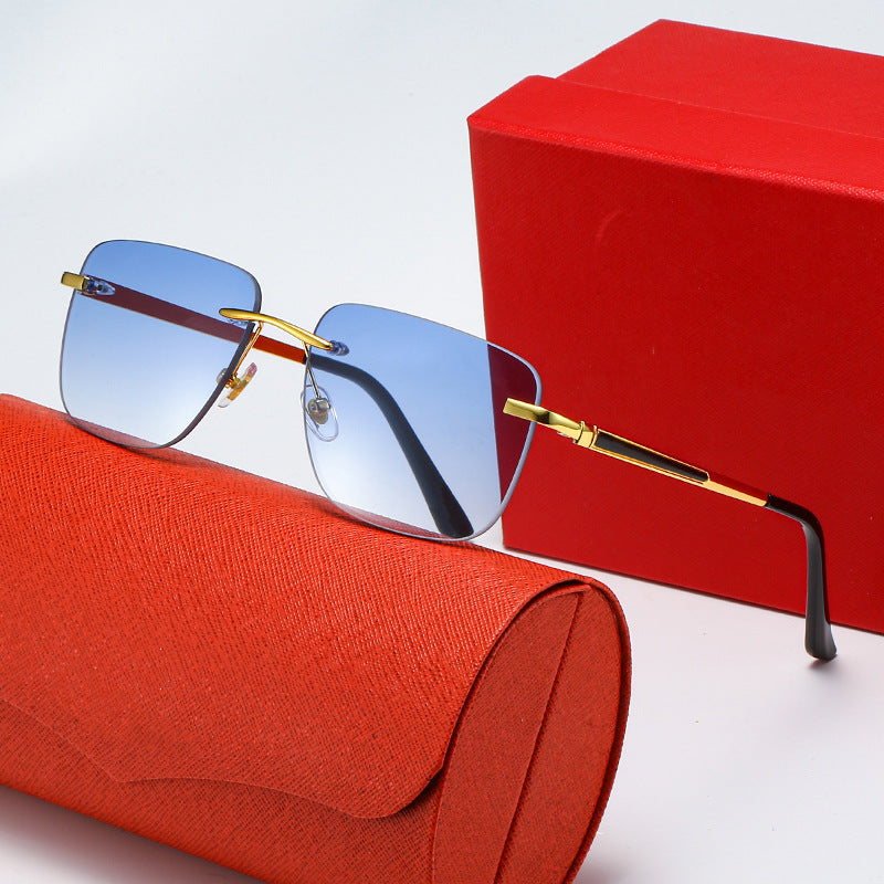 Women's fashionable rectangular semi-rimmed sunglasses with innovative design Stornfield