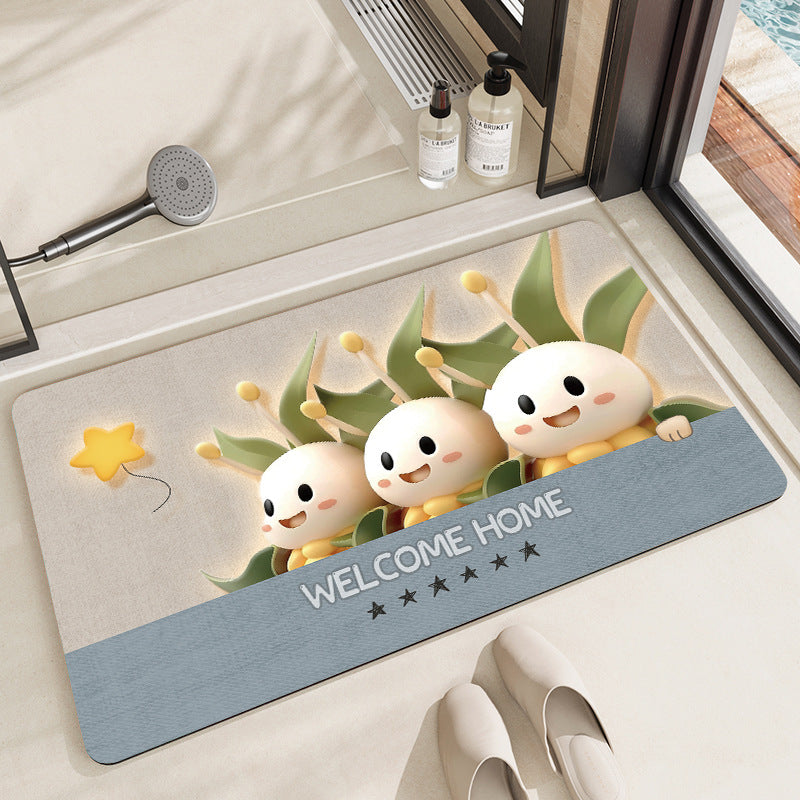 Whimsical Cabbage-Themed Welcome Mat Stornfield