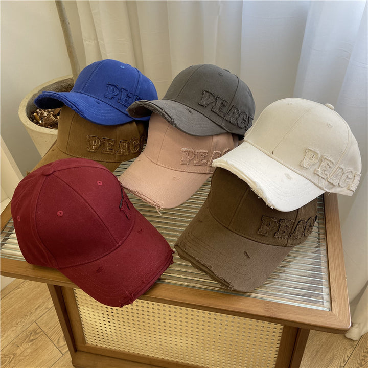 Women's Distressed Graphic Peace Baseball Cap Stornfield