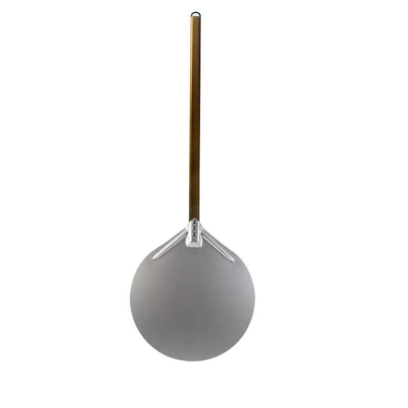long wooden handled round aluminum pizza peel with reinforced neck Stornfield