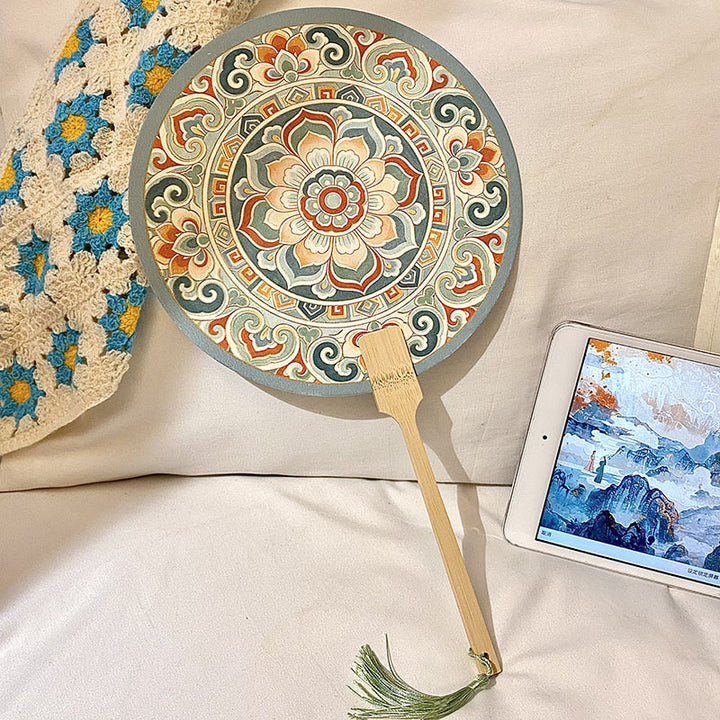 Handmade fan with artistic motif Stornfield