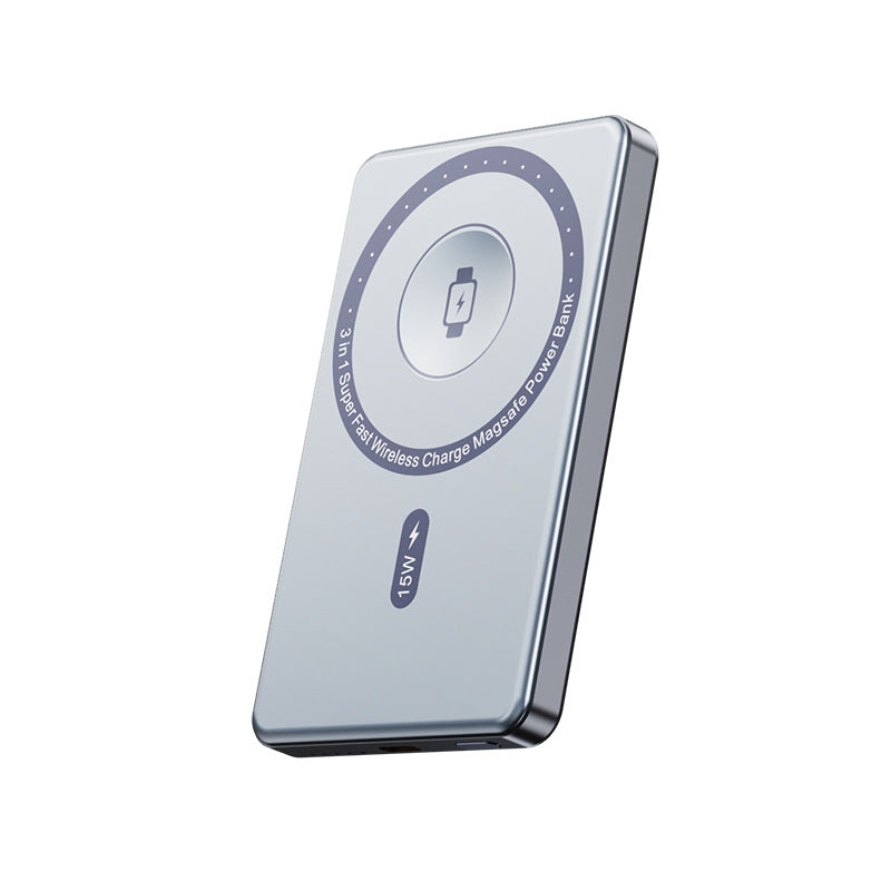 Magnetic power bank with high-speed charging function and integrated Qi charging standard Stornfield