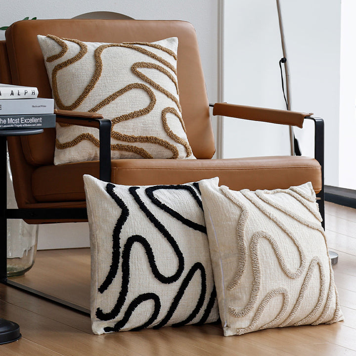 Decorative cushion with artistic surface pattern