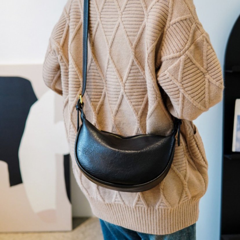 Sleek Crescent Shaped Crossbody Bag Stornfield