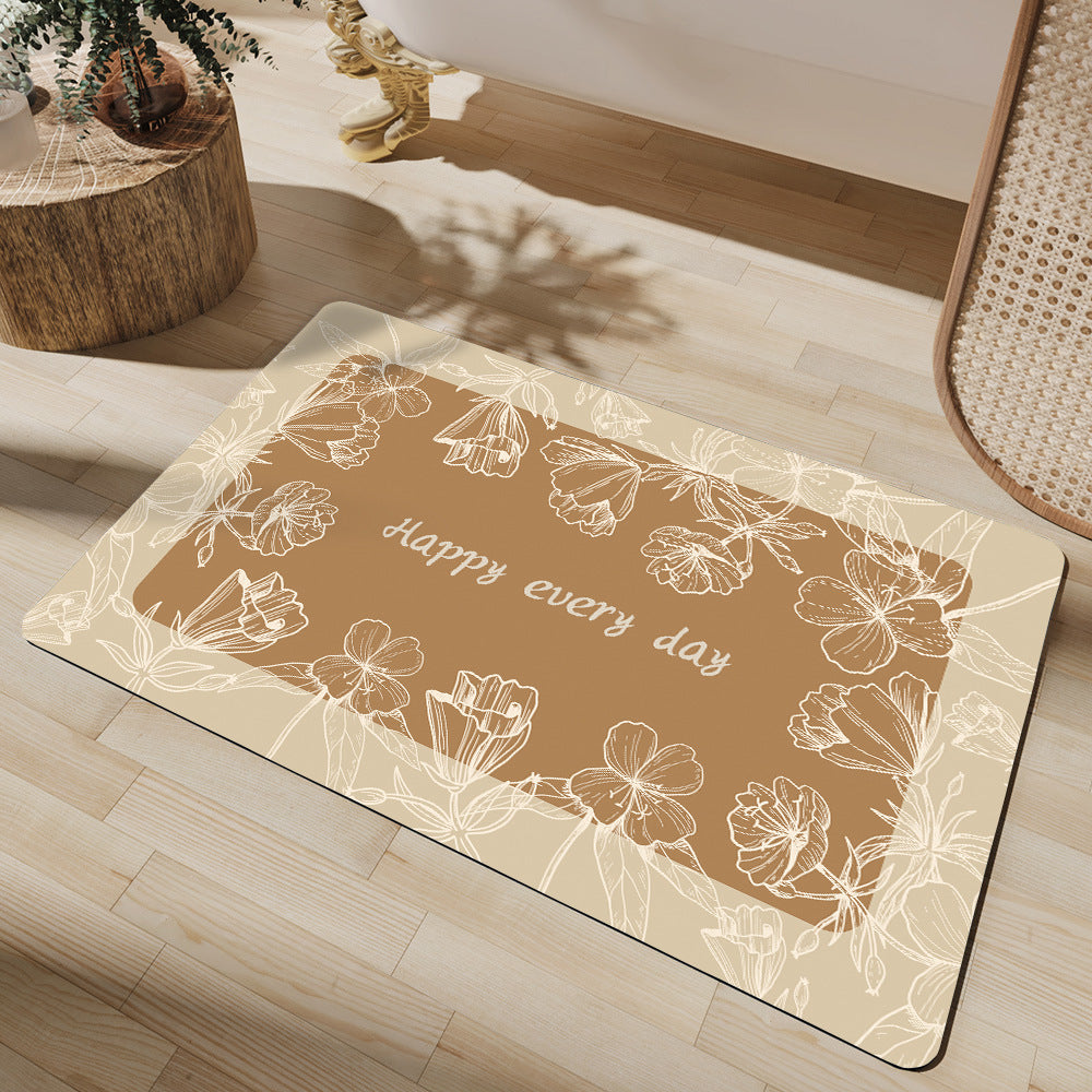 Floral Print Bath Mat Stornfield