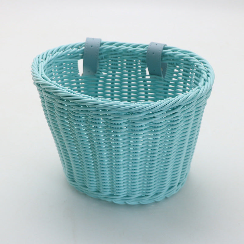 Decorative Woven Storage Basket with Leather Handles Stornfield