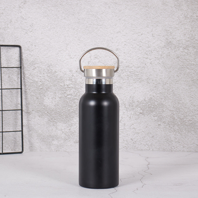Women's Stainless Steel Water Bottle with Bamboo Lid and Carrying Handle Stornfield
