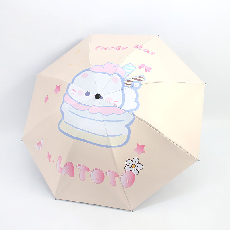 Women Folding Umbrella with Cute Animal Design Stornfield