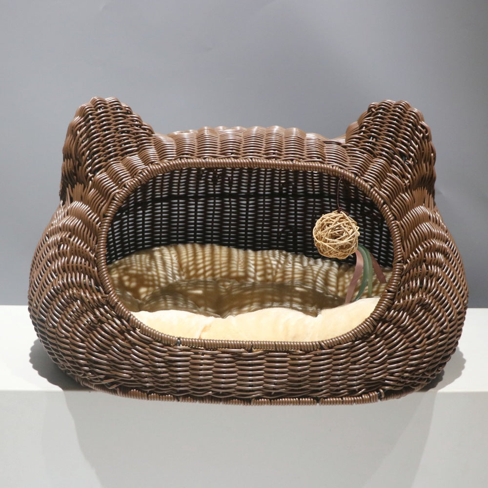 Cozy cat basket with ear design Stornfield